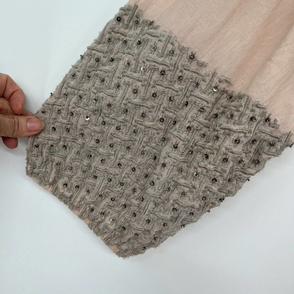 Parker Blouse Womens Sz Small Pink Gray Embroidery Sequins Beaded Long Sleeve - Picture 5 of 9